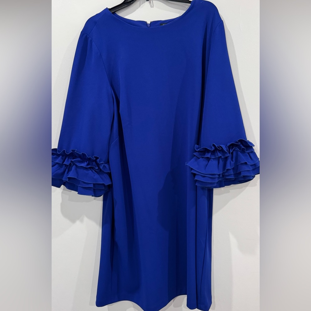Royal Blue Ruffle Sleeve Dress